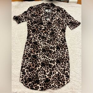 b & b Boutique Chic Leopard Print Mini Dress, NWT, Size M
